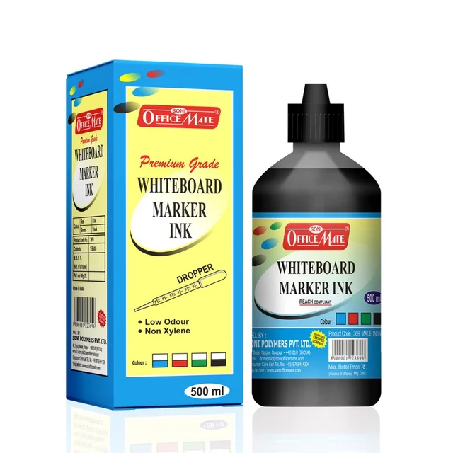Office Mate White Board Marker Ink 500 Ml-Blue | Royal Stationers Best Quality Guarantee
