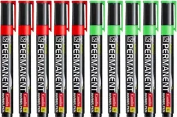camlin permanent marker green- Pack of 10 | Royal Stationers Best Quality Guarantee