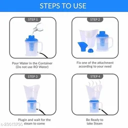 3 In 1 Steam Vaporizer, Nose Steamer, Cough Steamer, Nozzle Inhaler & Nose vaporizer machine for cold and cough (Color May Vary) set of 1