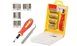 33 in 1 Multi-functional Magnetic Pocket Screwdriver Set Suitable for Mobile phones, Computers, PDA housings, PSPs, NDS, MP3 players, etc. Compact storage design.