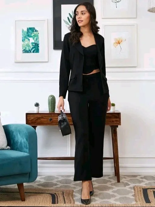 Women Latest 3 Piece Suit Lycra Trending - S