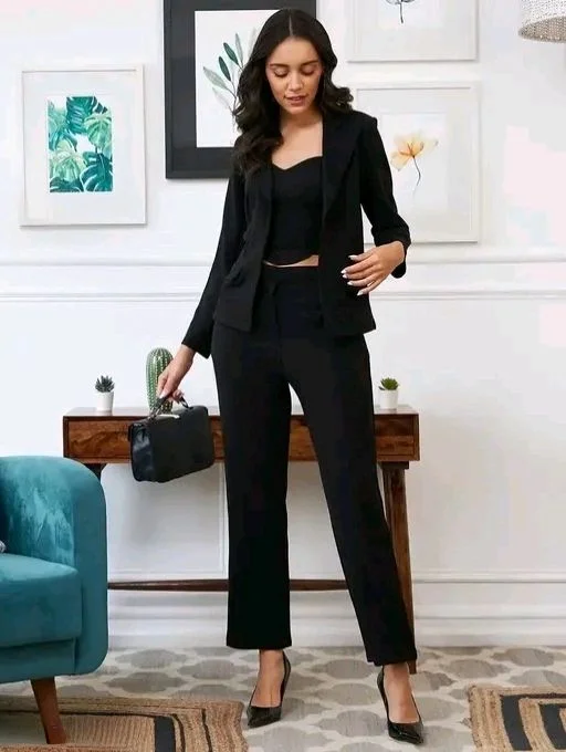 Women Latest 3 Piece Suit Lycra Trending - XL