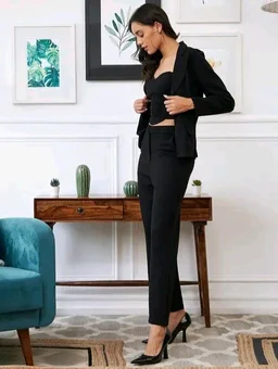 Women Latest 3 Piece Suit Lycra Trending - XL