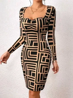 Classic Glamorous Women Dress slim Fit - M