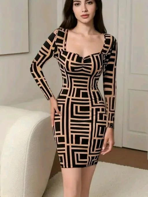 Classic Glamorous Women Dress slim Fit - L