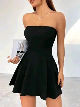 Women Trendy Mini dress Tube Fit - L