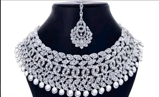 Rhodium Plated Jewellery SetWhite Austrian Diamond