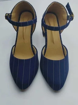 BEAUTIFUL FLOOJO GREY stripe toe pointed pumps - 5