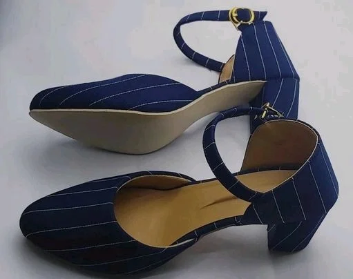 BEAUTIFUL FLOOJO GREY stripe toe pointed pumps - 4