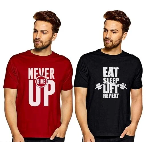 M.A Fashion Casual Boys Combo Cotton Half Sleeves T-shirts Gym Combo 1 Design - XXL