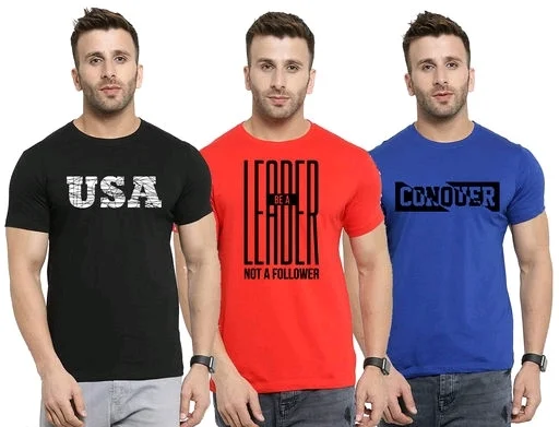 M.A Fashion COMBO Trendy Cotton Blend Men Tshirts2 - XXL