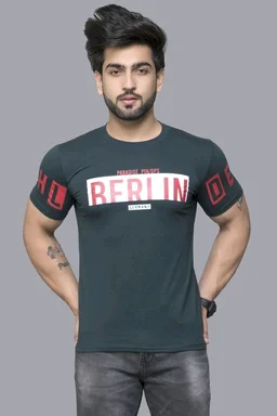 Cotton Round Neck Half Sleeve T-shirt For Men 3 - XL