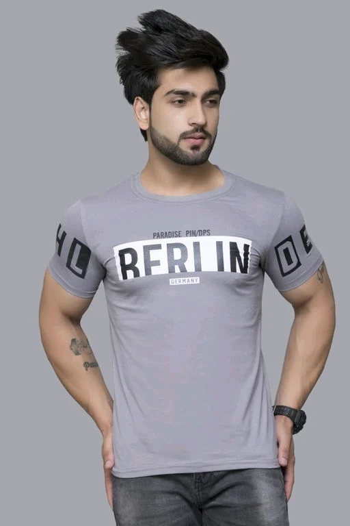 Cotton Round Neck Half Sleeve T-shirt For Men 4 - M