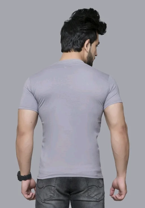 Cotton Round Neck Half Sleeve T-shirt For Men 4 - M