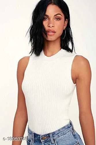 Cut Sleeve Crop Top for Women and Girls - L