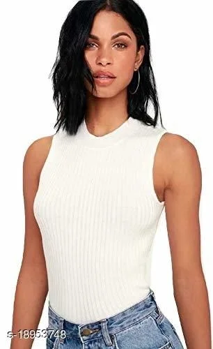 Cut Sleeve Crop Top for Women and Girls - L