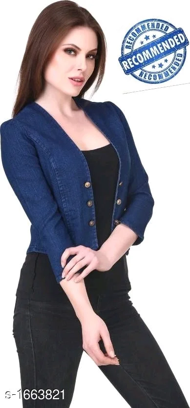Designer Denim Women's Shrug Fabric: Denim Sleeves: Sleeves Are Included1 - XL