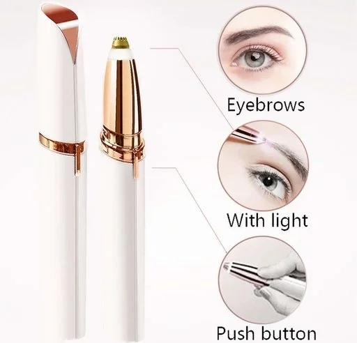 Flawless Painless Electric Eyebrow Trimmer Facial Hair Remover (White colour)