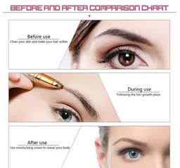 Flawless Painless Electric Eyebrow Trimmer Facial Hair Remover (White colour)
