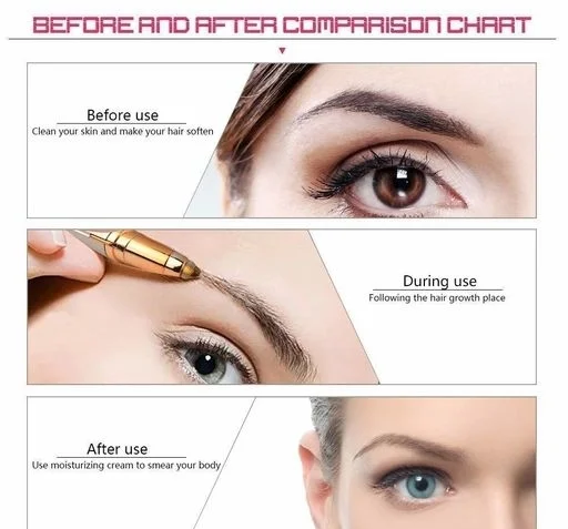 Flawless Painless Electric Eyebrow Trimmer Facial Hair Remover (White colour)