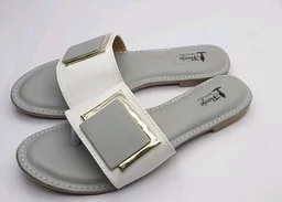 FLOOJO Turquoise open toe flats with golden details and super soft DOCTOR cushioned sole.76 - 9