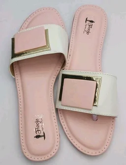 FLOOJO Turquoise open toe flats with golden details and super soft DOCTOR cushioned sole.78 - 7