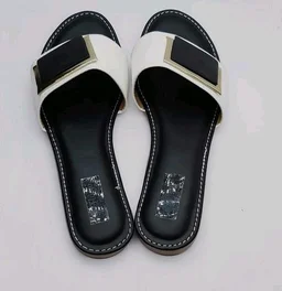 FLOOJO Turquoise open toe flats with golden details and super soft DOCTOR cushioned sole. - 9