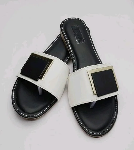 FLOOJO Turquoise open toe flats with golden details and super soft DOCTOR cushioned sole. - 7