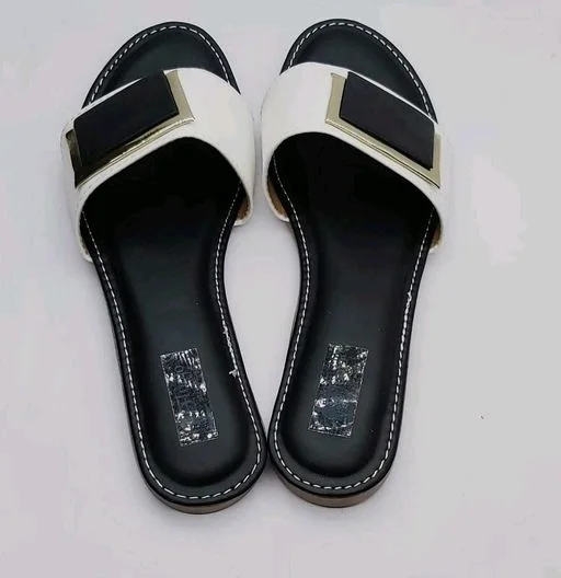 FLOOJO Turquoise open toe flats with golden details and super soft DOCTOR cushioned sole. - 7