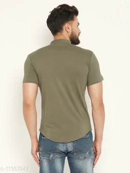 Green Solid Shirt - M