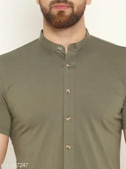 Green Solid Shirt - XL