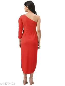 Lycra Solid Western Dress78 - S