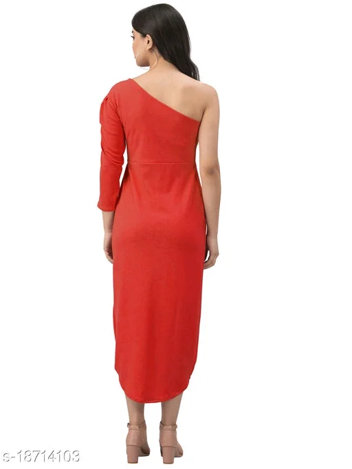 Lycra Solid Western Dress78 - S