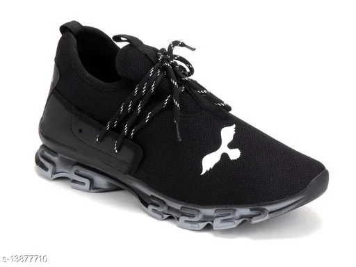 Men Egle Black Laceup Mesh Sports Shoes56 - 7