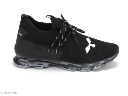 Men Egle Black Laceup Mesh Sports Shoes56 - 7