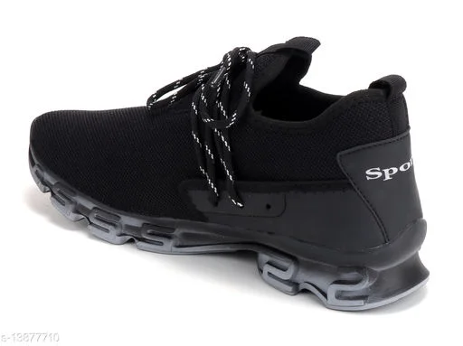 Men Egle Black Laceup Mesh Sports Shoes56 - 7