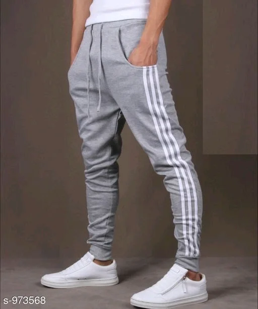 Mens Casual Solid Track Pants - L