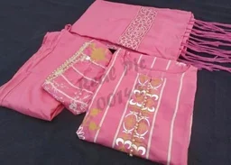My Garv Mustard Cotton Kurta Pant With dupataa Set1 - L