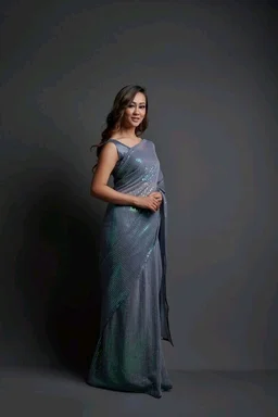 Premium Women's Georgette Silk Embroidered Sequin Saree With Blouse 113