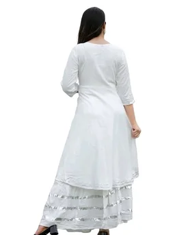 RAYON PREETY LOOK KURTI WITH GOTA WORK SKIRT3 - XXL