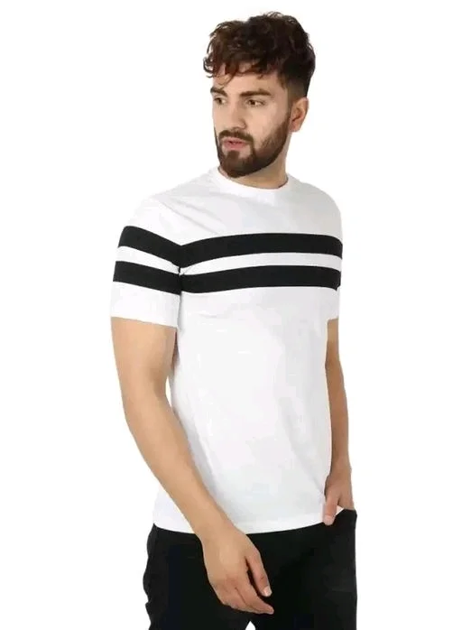 Striped Men Round Neck Half Sleeves T-Shirt 8 - XL
