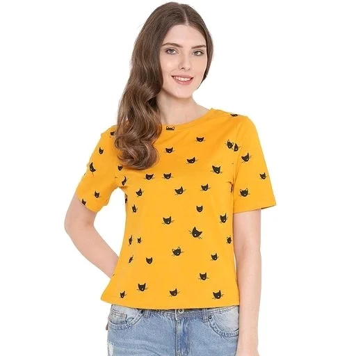 Stylish Cotton Printed & Solid TShirt - M
