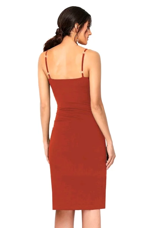 The Heart Of Fashion Party Wear Bodycon Square Neck Midi Dress(One Piece)45 - XL