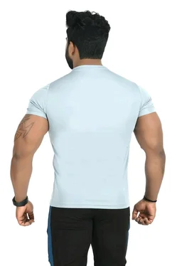 Trendy Men's Round Neck Half Sleeve Gym Tshirt - XL