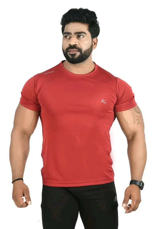 Trendy Men's Round Neck Half Sleeve Gym Tshirt11 - L