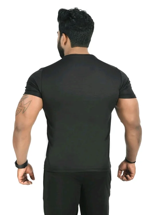 Trendy Men's Round Neck Half Sleeve Gym Tshirt72 - L