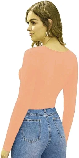 VNeck Full Sleeves Hosiery Top (16"lnches) - M