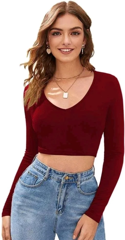 VNeck Full Sleeves Hosiery Top (16"lnches)46 - L