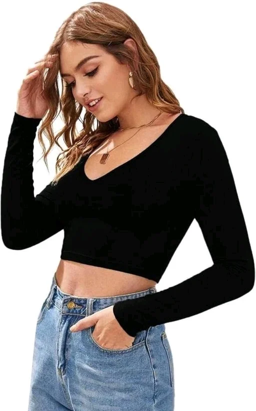 VNeck Full Sleeves Hosiery Top (16"lnches)47 - M
