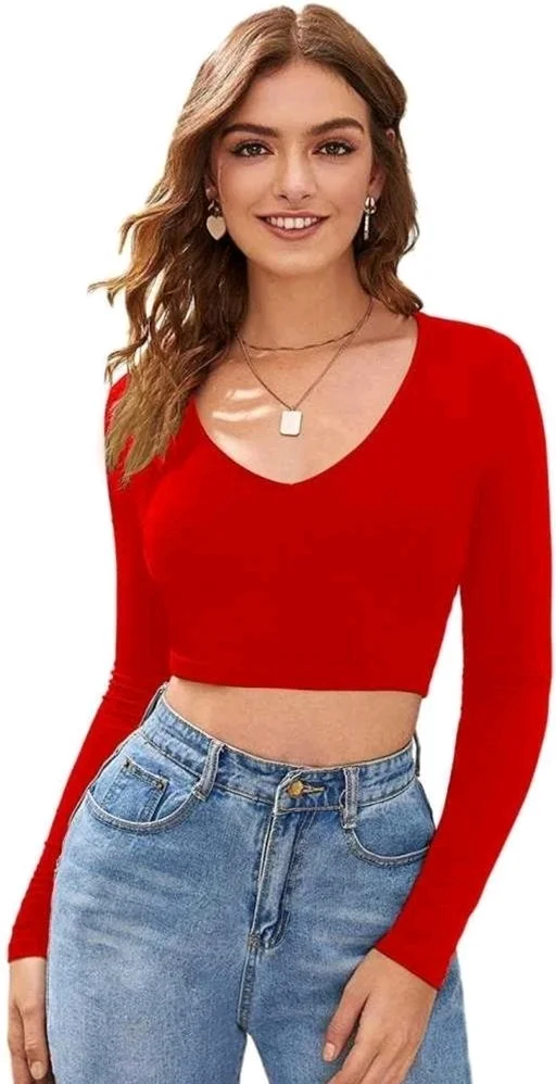 VNeck Full Sleeves Hosiery Top (16"lnches)55 - XL